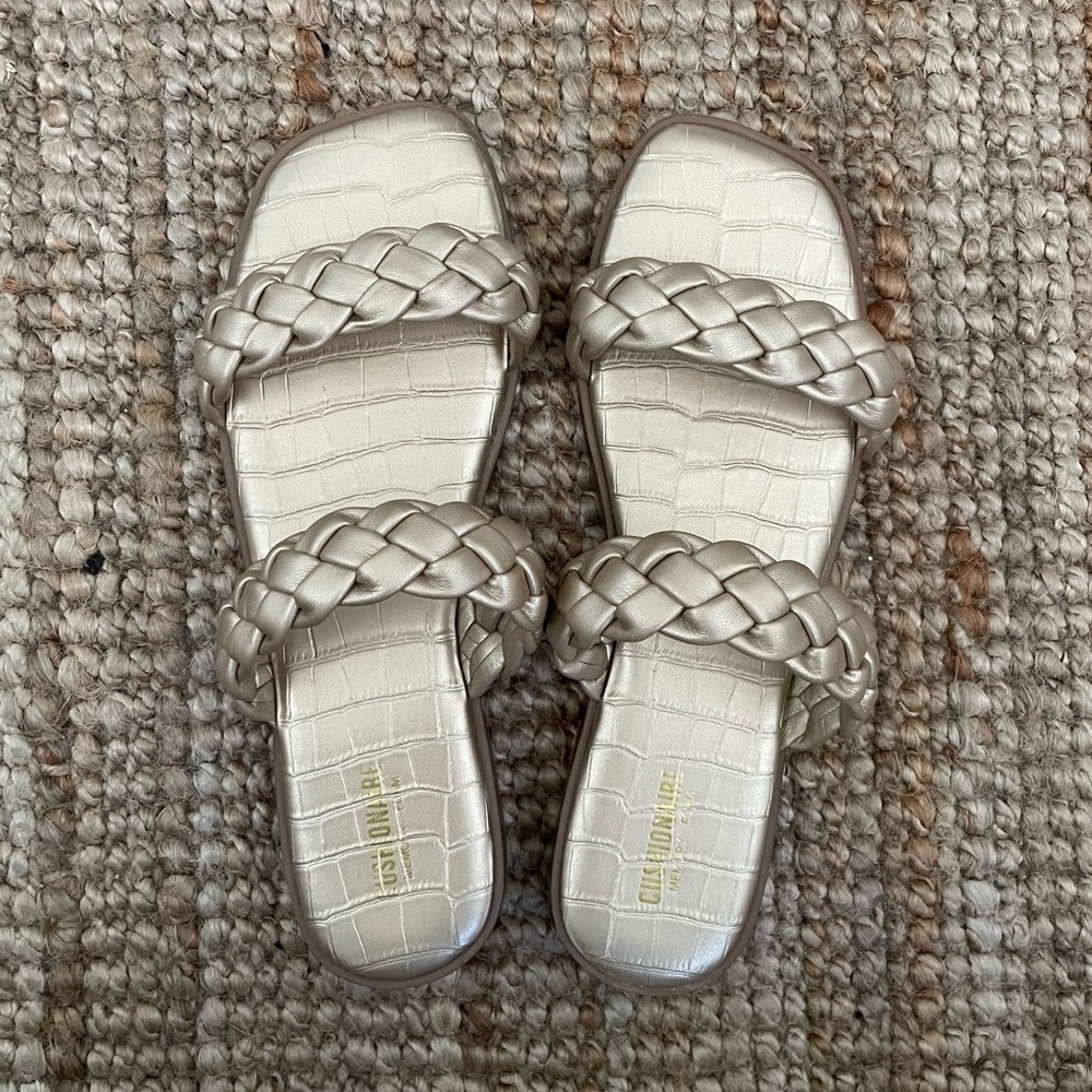 Gold Braided Cushionaire Sandals